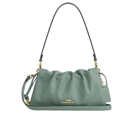 Coach Women's Faye Shoulder Bag With Ruching Gold/Sage