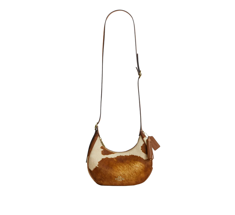 Coach Women's Emily Shoulder Bag In Haircalf With Cow Print Gold/Cow Multi