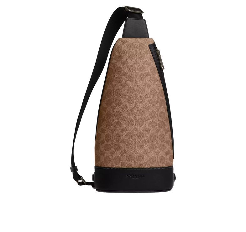 Coach Unisex Dominic Sling Pack In Signature Canvas Qb/Tan/Black