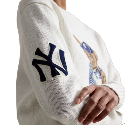 Polo Ralph Lauren Men's Polo Ralph Lauren Yankees Bear Sweater Deckwash White Combo