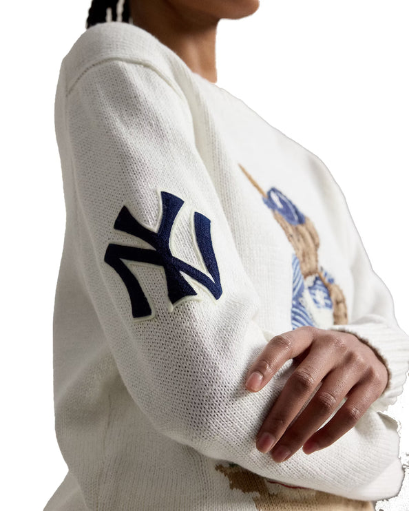 Polo Ralph Lauren Men's Polo Ralph Lauren Yankees Bear Sweater Deckwash White Combo