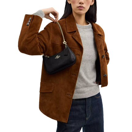 Coach Women's  Teri Mini Crossbody Bag With Quilting Gold/Black