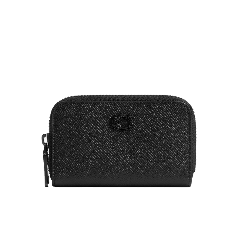 Coach Women's Small Zip Around Card Case Black