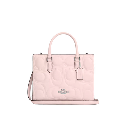 Coach Women's Maggie Small Tote Bag In Signature Leather Silver/Blush