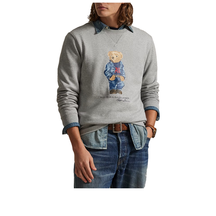 Polo Ralph Lauren Men's Polo Bear Fleece Sweatshirt Andover Heather Denim Bear