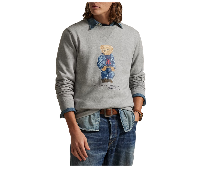Polo Ralph Lauren Men's Polo Bear Fleece Sweatshirt Andover Heather Denim Bear