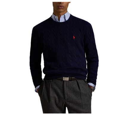 Polo Ralph Lauren Men's Cable-Knit Wool-Cashmere Sweater Hunter Navy