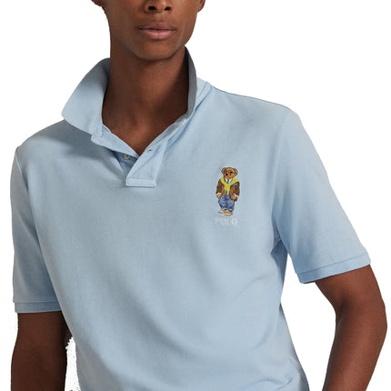 Polo Ralph Lauren Men's Classic Fit Polo Bear Mesh Polo Shirt Southport Blue/Heritage Bear
