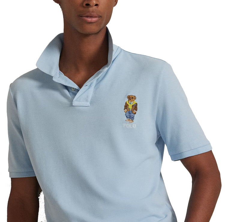 Polo Ralph Lauren Men's Classic Fit Polo Bear Mesh Polo Shirt Southport Blue/Heritage Bear