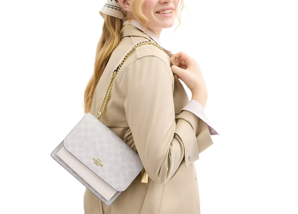 Coach Women's Klare Crossbody Bag In Signature Canvas Gold/White/Chalk