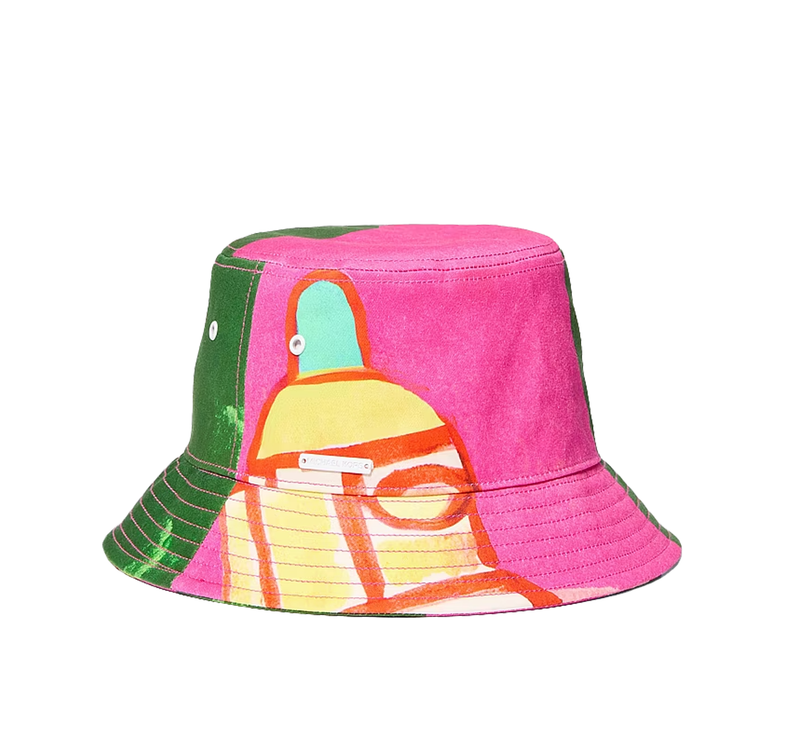Michael Kors Women's Michael Kors X Christina Zimpel Cotton Twill Bucket Hat Pink/White