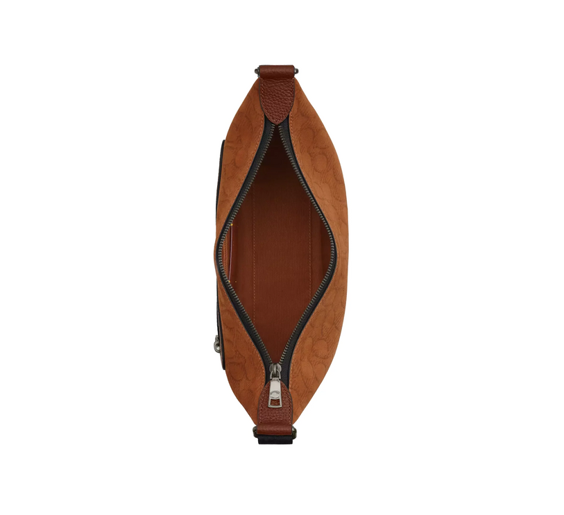 Coach Unisex Small Finn Crossbody Bag With Pouch In Signature Suede Qb/Caramel Sable