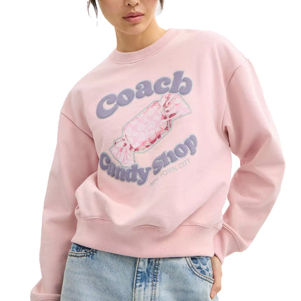 Coach Women's Candy Shop Crewneck Sweatshirt Peach Skin