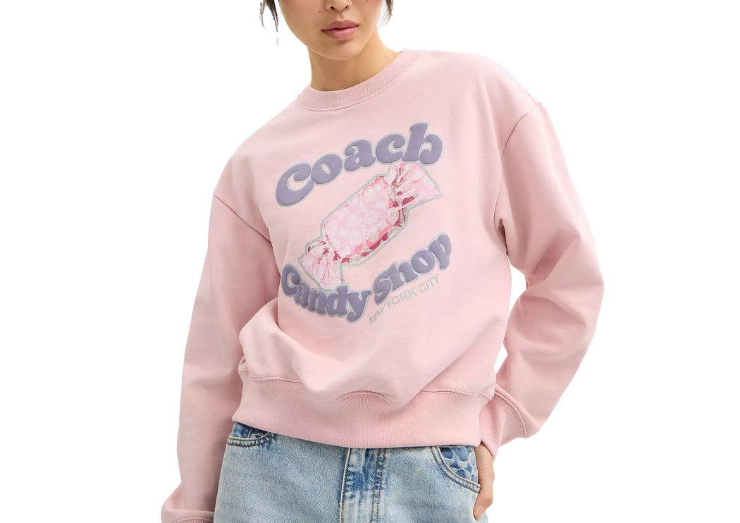 Coach Women's Candy Shop Crewneck Sweatshirt Peach Skin