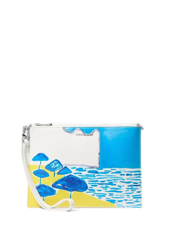 Michael Kors Women's Michael Kors X Christina Zimpel Jet Set Extra-Large Convertible Wristlet Milos Blue
