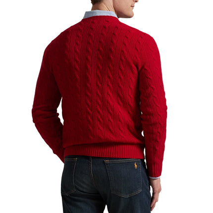 Polo Ralph Lauren Men's Cable-Knit Wool-Cashmere Sweater Park Ave Red