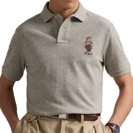 Polo Ralph Lauren Men's Classic Fit Polo Bear Mesh Polo Shirt Loft Heather