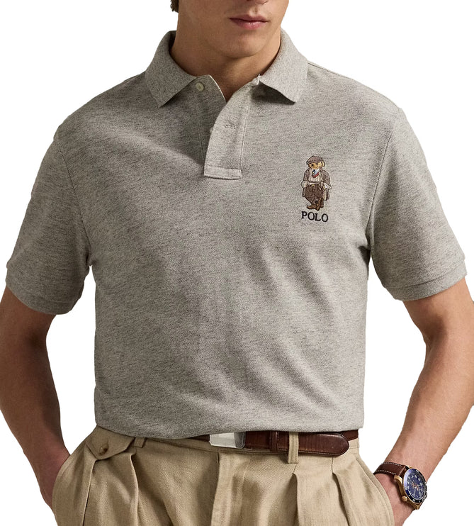 Polo Ralph Lauren Men's Classic Fit Polo Bear Mesh Polo Shirt Loft Heather