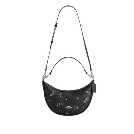 Coach Women's Aria Shoulder Bag With Star Print Silver/Black Multi