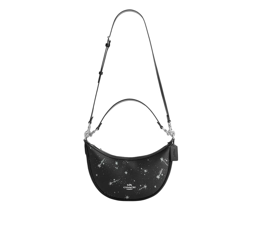 Coach Women's Aria Shoulder Bag With Star Print Silver/Black Multi