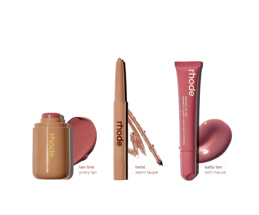 rhode The Edits Blush + lip trio