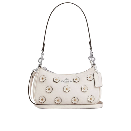 Coach Women's Teri Mini Crossbody Bag With Floral Applique Silver/Chalk