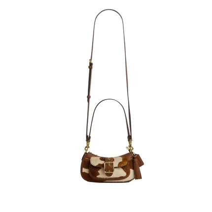 Coach Women's Ashton Mini Shoulder Bag In Haircalf With Cow Print Gold/Cow Multi