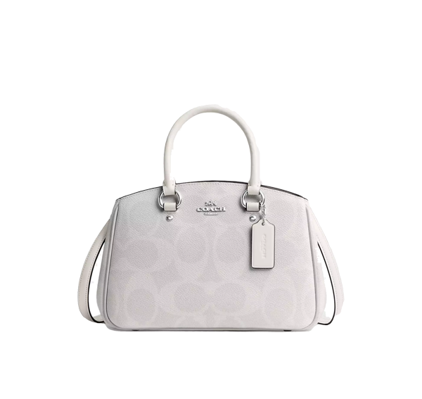 Coach Women's Savannah Small Carryall Bag In Signature Canvas Silver/White/Chalk