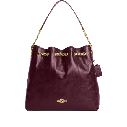 Coach Women's Evelyn Large Shoulder Bag With Quilting Gold