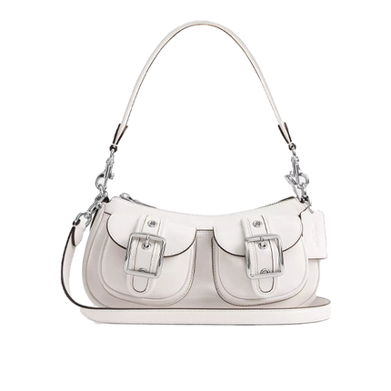 Coach Women's Ashton Bag Glazed Leather White/Silver