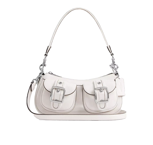 Coach Women's Ashton Bag Glazed Leather White/Silver