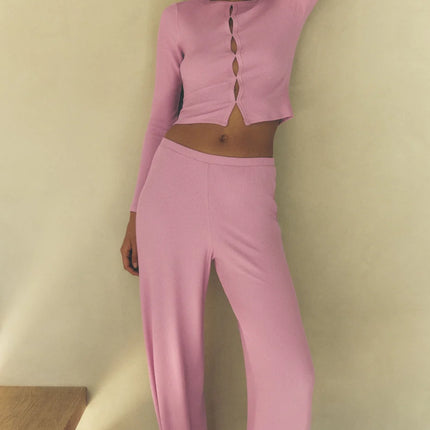 alo Women's Mid-Rise Dreamlight Straight Pant Candy Heart Pink