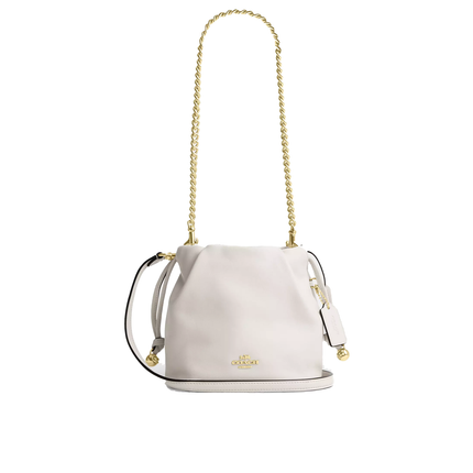 Coach Women's Faye Mini Drawstring Bag With Ruching Gold/Chalk