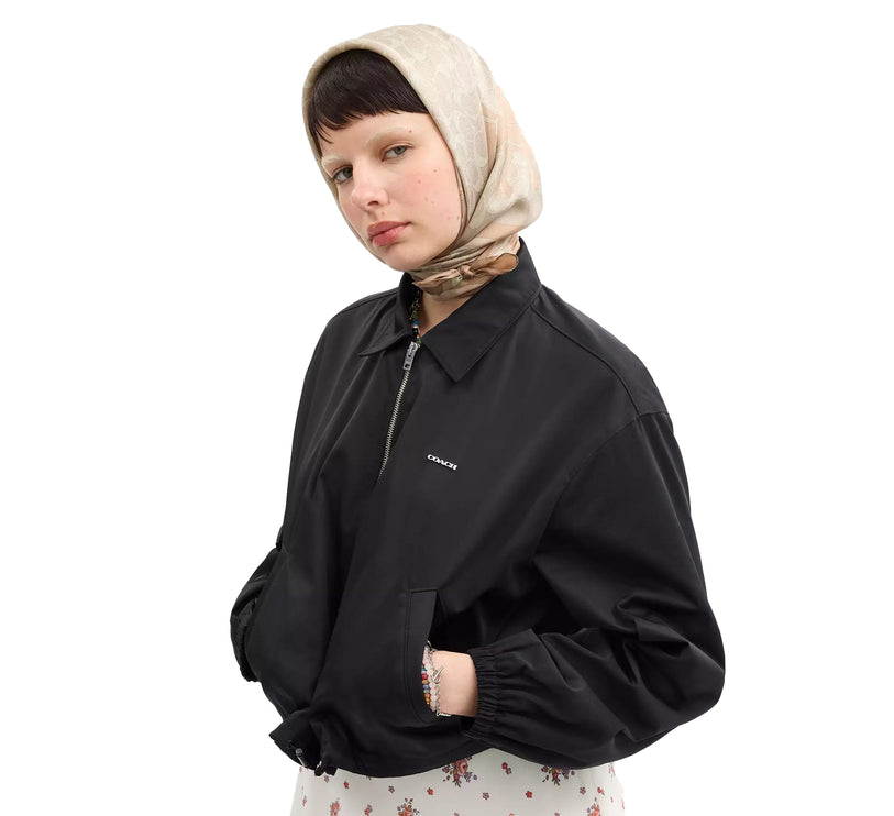 Coach Women's Signature Horse And Carriage Print Silk Square Scarf Taupe