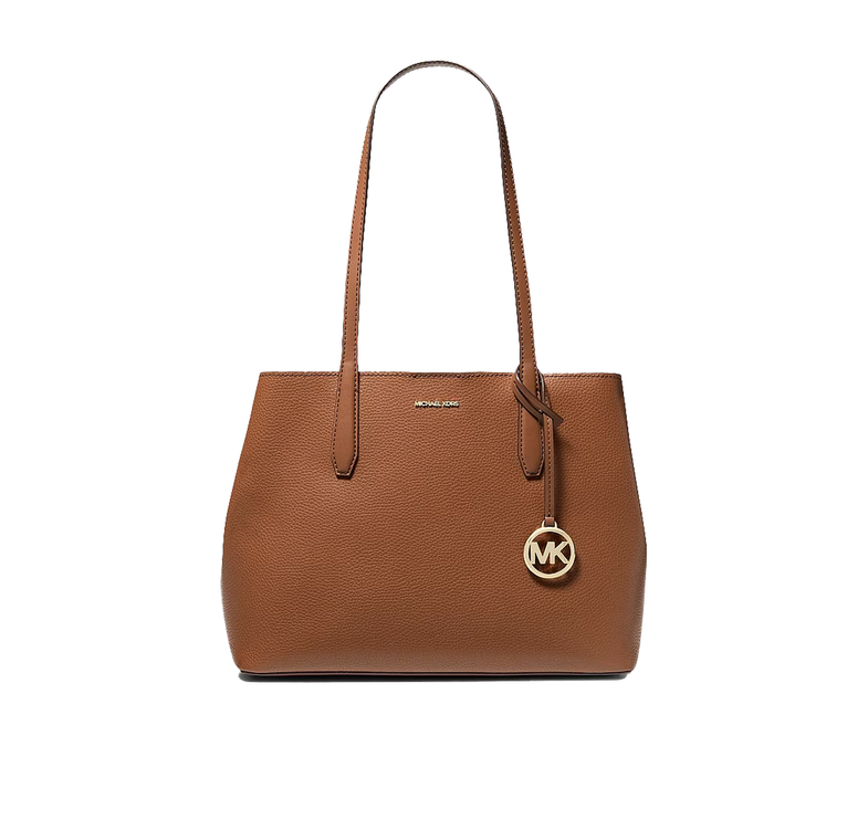 Michael Kors Women's Avalon Medium Pebbled Leather Tote Bag Luggage/Gold