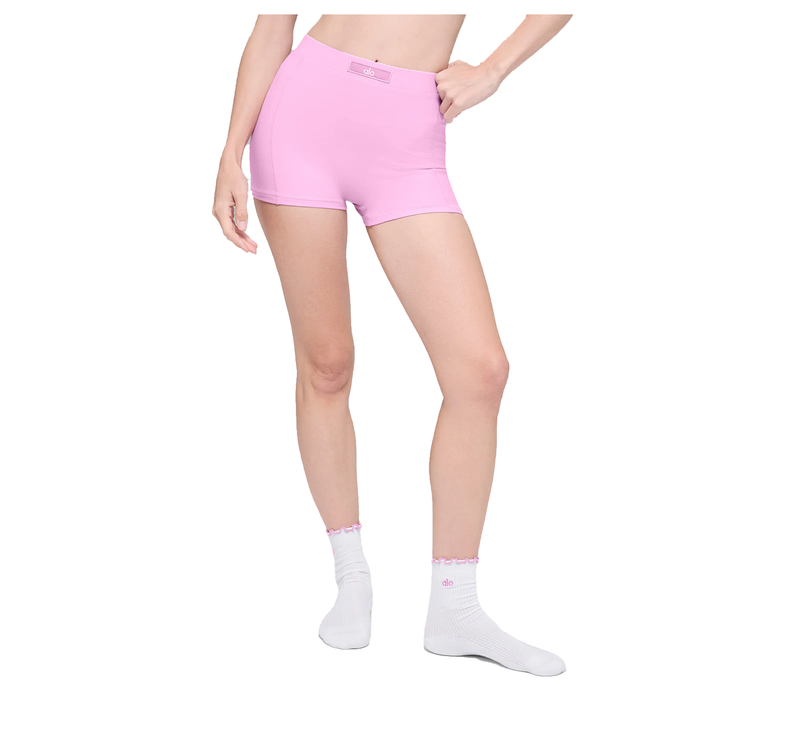 alo Women's Alosoft Sincere Micro Short Candy Heart Pink