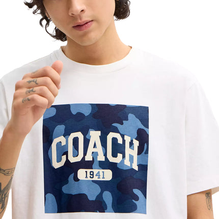 Coach Men's Camo Square Classic T-Shirt Vintage Ivory
