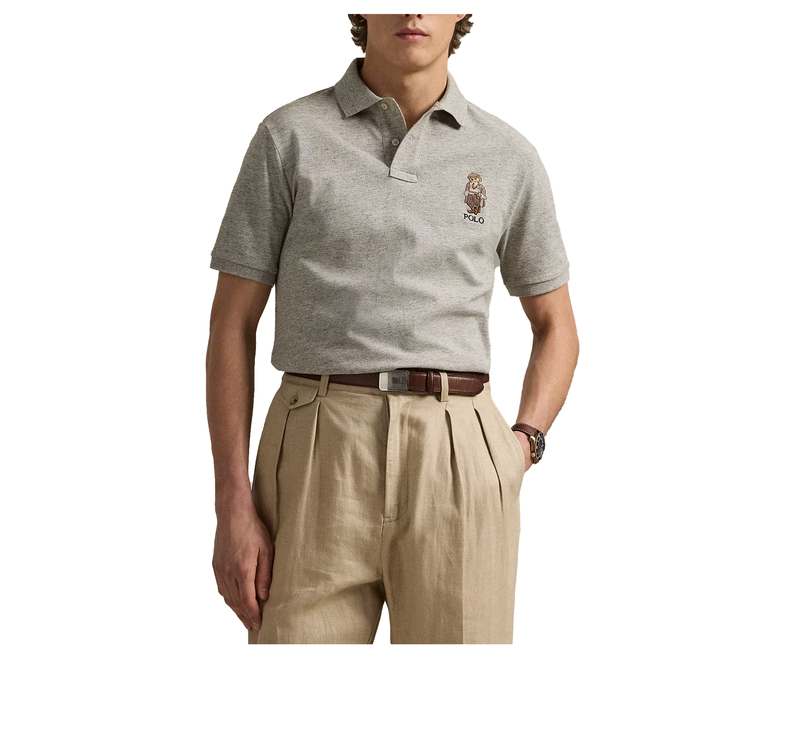 Polo Ralph Lauren Men's Classic Fit Polo Bear Mesh Polo Shirt Loft Heather