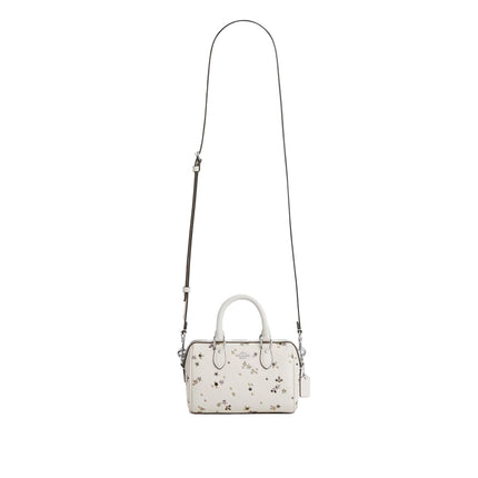 Coach Women's Mini Rowan Crossbody Bag With Star Print White/Silver