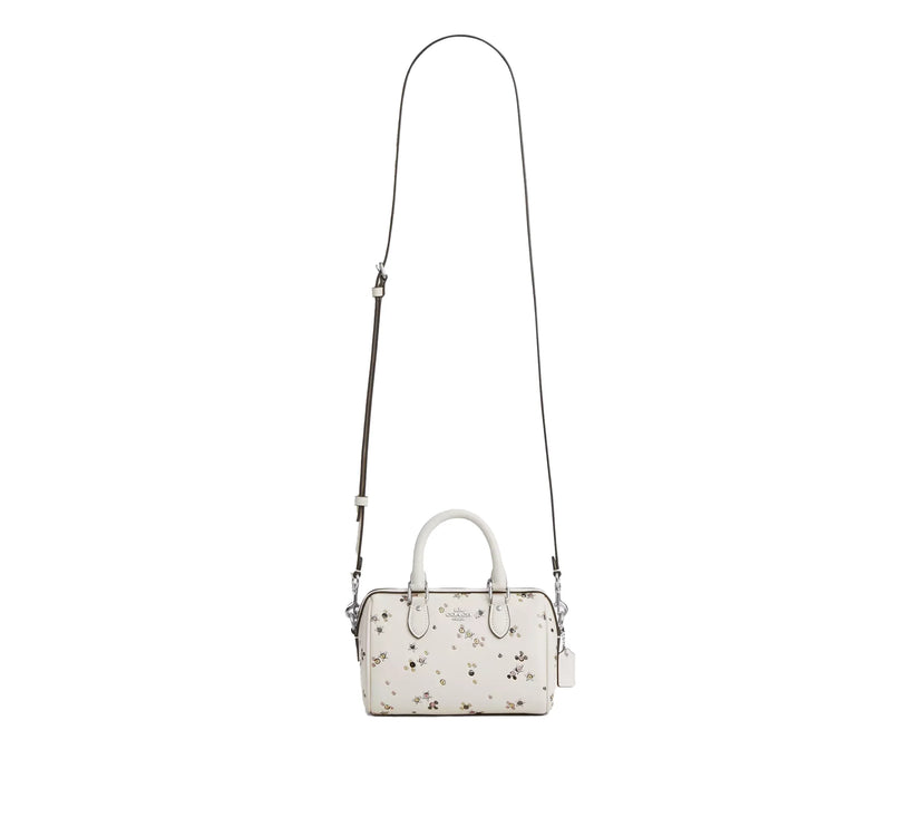 Coach Women's Mini Rowan Crossbody Bag With Star Print White/Silver