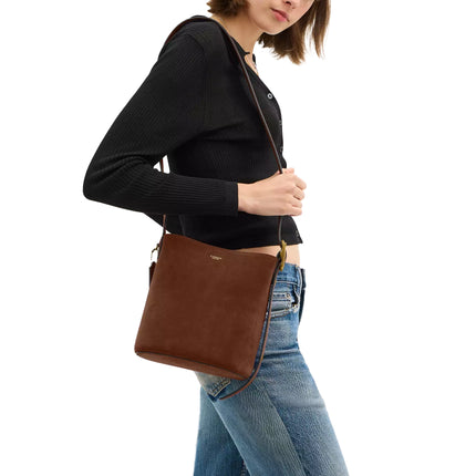 Coach Women's Bleecker Bucket Bag 21 Suede/Brass