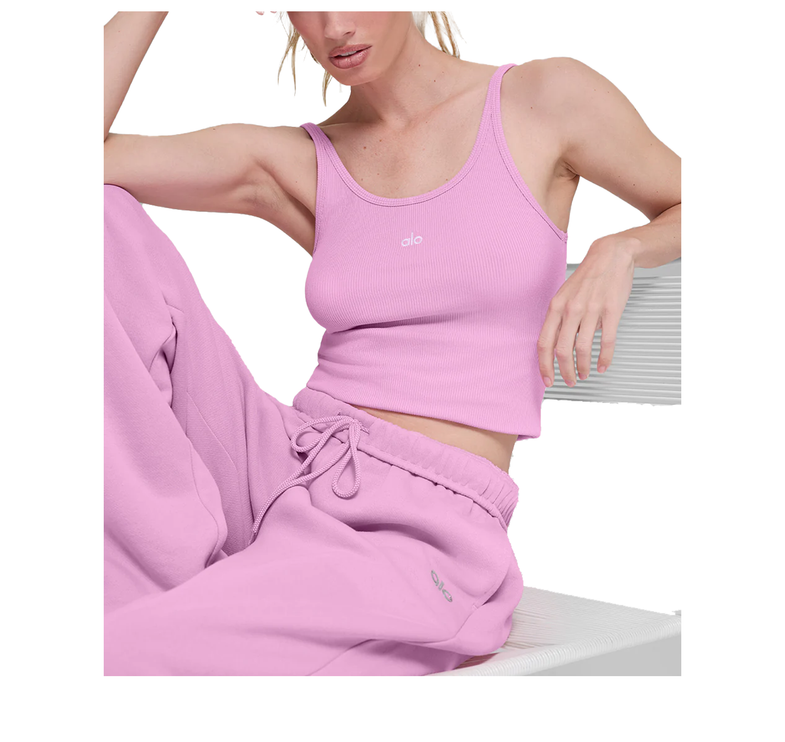 alo Women's Ribbed Prosper Tank Candy Heart Pink