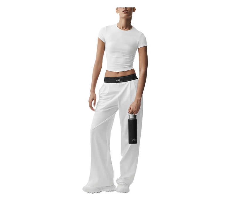 alo Women's Suit Up Trouser (Regular) White/Black
