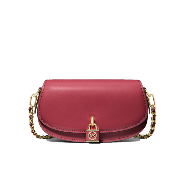 Michael Kors Women's Mila Small Leather Shoulder Bag Deep Red