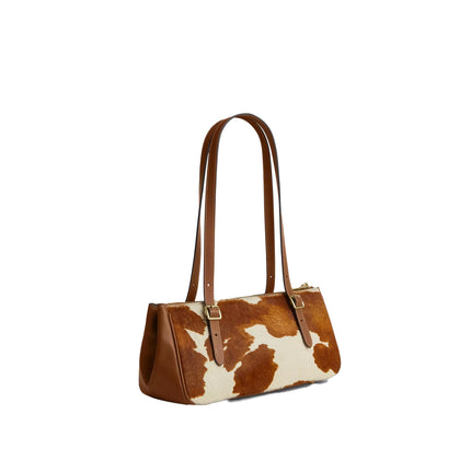 Coach Women's Asher Shoulder Bag In Haircalf With Cow Print Gold/Cow Multi