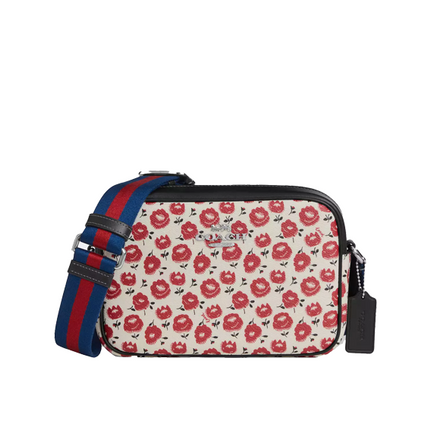 Coach Women's Jamie Camera Bag With Floral Print Silver/Chalk/Black Multi