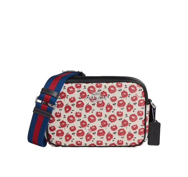 Coach Women's Jamie Camera Bag With Floral Print Silver/Chalk/Black Multi