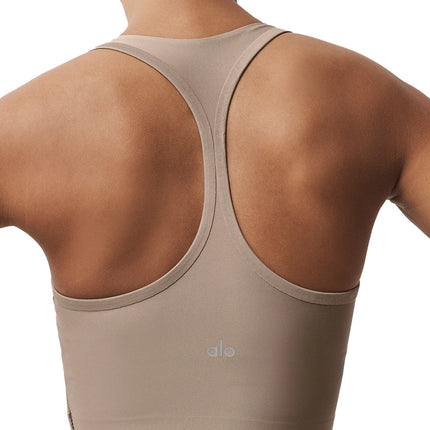 alo Women's Airlift Super Sleek Bra Tank Gravel