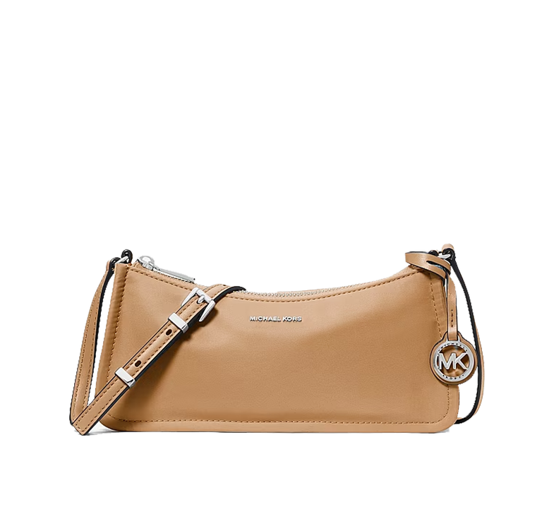Michael Kors Women's Zadie Small Nylon Crossbody Bag Peanut/Silver