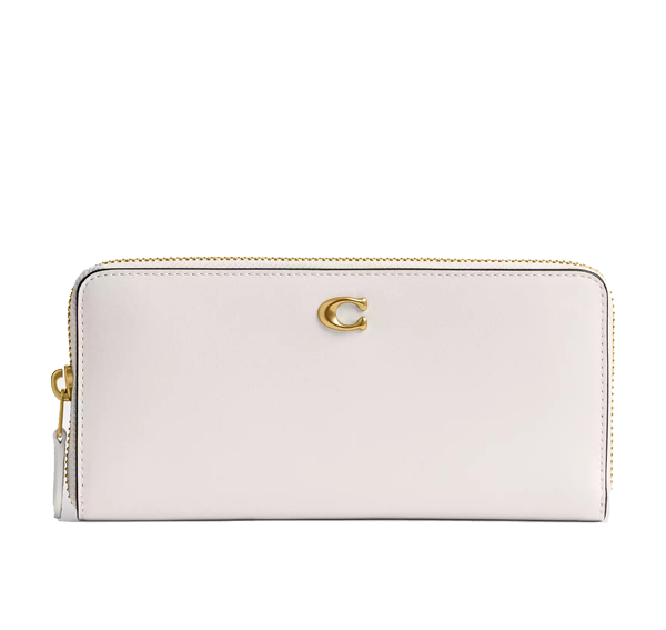Coach Women's Essential Slim Accordion Zip Wallet Brass/Chalk